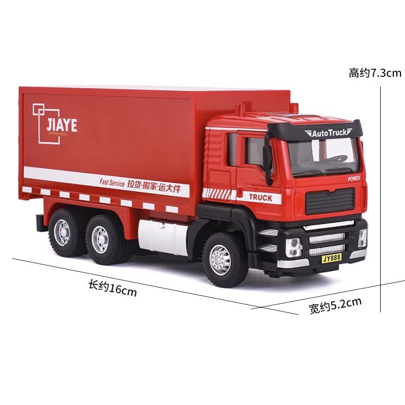 Ảnh thật  Mô Hình 1:50 Xe Tải Auto Truck Jiaye Màu Đỏ 16cm