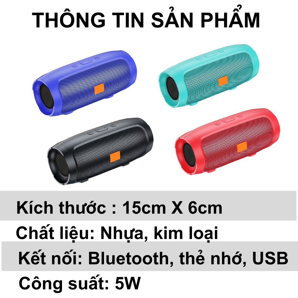 Loa Bluetooth Không Dây Charge 3 Mini Vỏ Nhôm Hỗ Trợ Cắm Thẻ Nhớ Và Usb Nghe Nhạc Hay Bảo Hành 1 Đổi 1