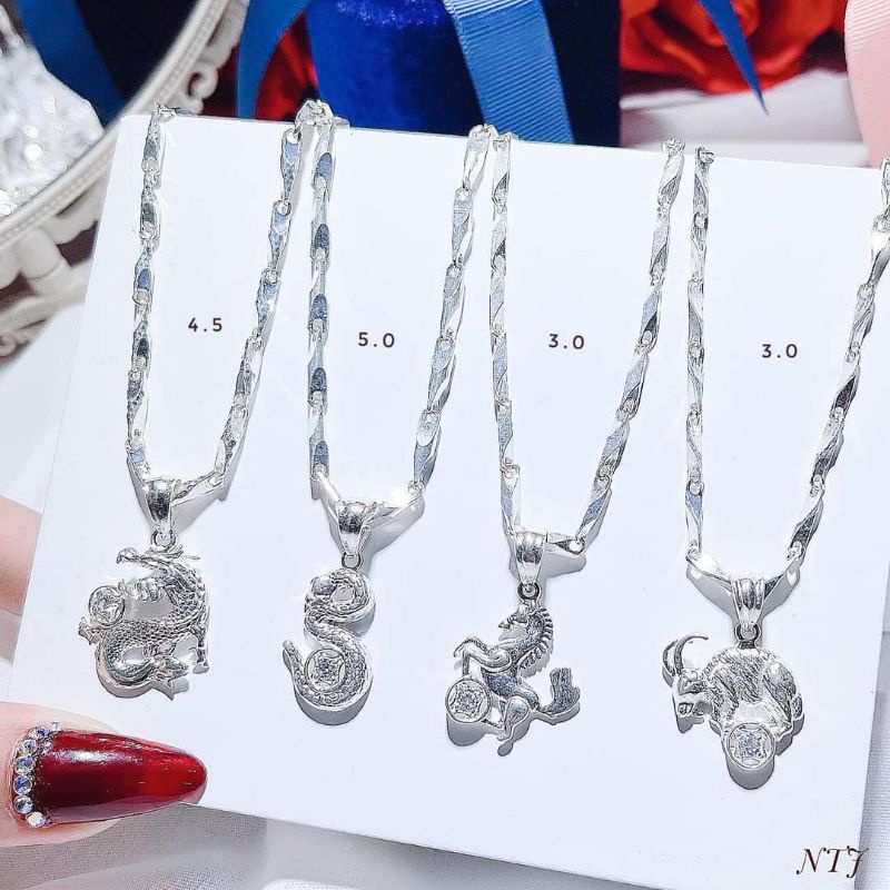 MẶT DÂY CHUYỀN 12 CON GIÁP BẠC TA