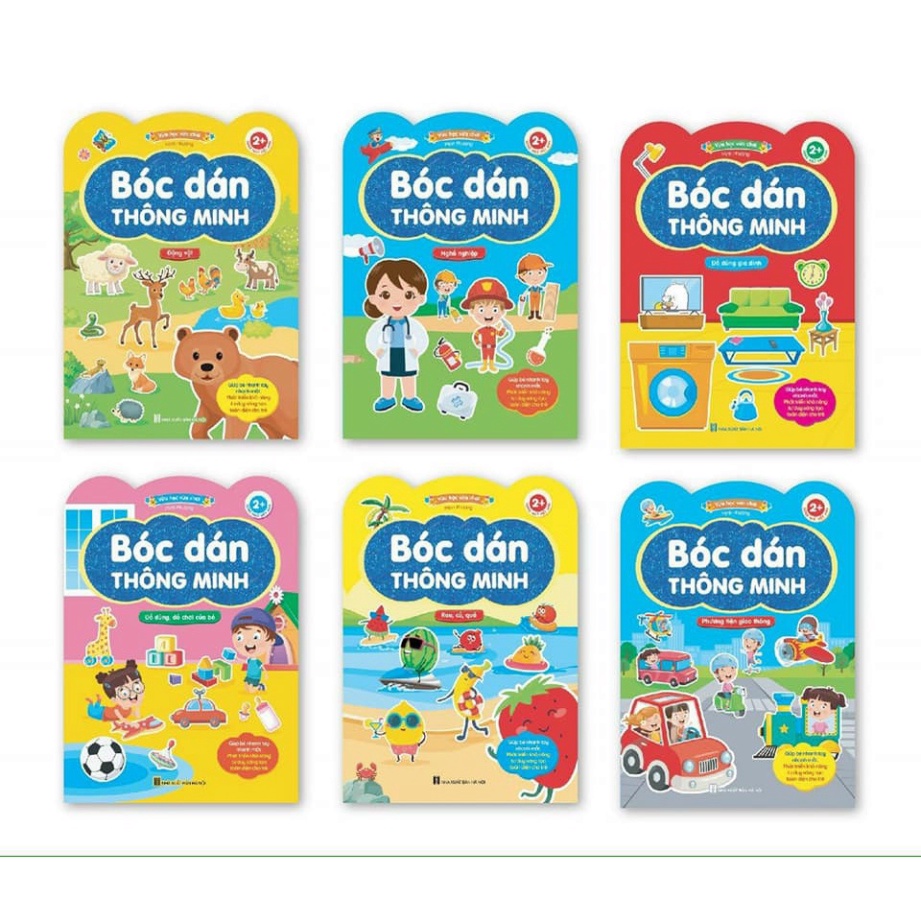 Combo 6Q Bóc. dán. thông minh - song ngữ Anh Việt cho bé (2-6T)