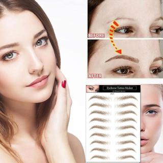 Bộ 9 / 10 Nhãn Dán Hình Xăm Lông Mày 6d Chống Nước Lâu Trôi Z6N7