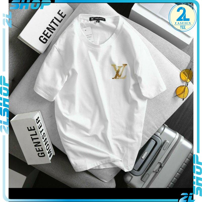 áo thun nam nữ unisex nam nữ chữ LOUIS in sau vai tráng gương vàng