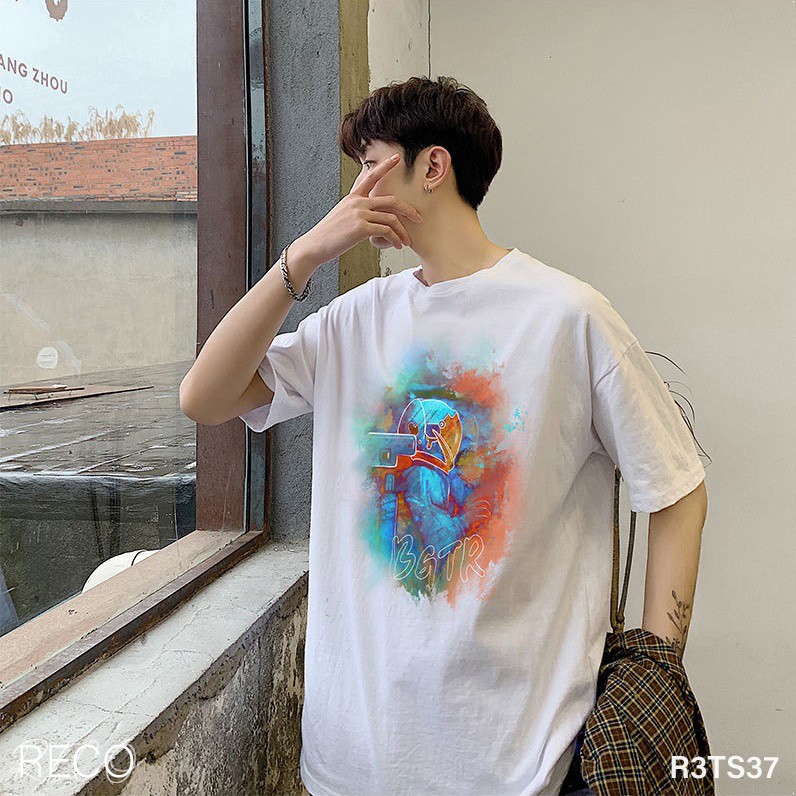 Áo thun, phông nam nữ Hàn Quốc cao cấp dáng rộng tay lỡ T-Shirt Loose R3TS37 Unisex