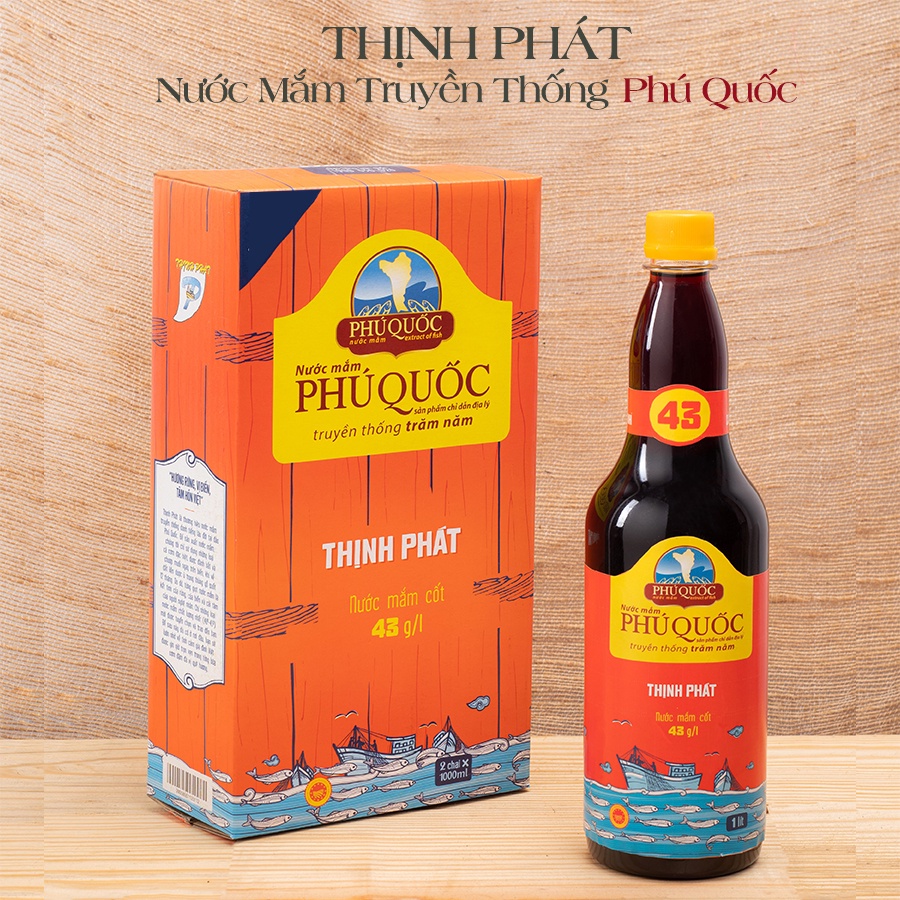 Combo 2 chai 650ml Thịnh Vượng 43 độ và 1 chai Ngọc Bích 200ml 40 độ nước mắm truyền thống Phú Quốc Thịnh Phát