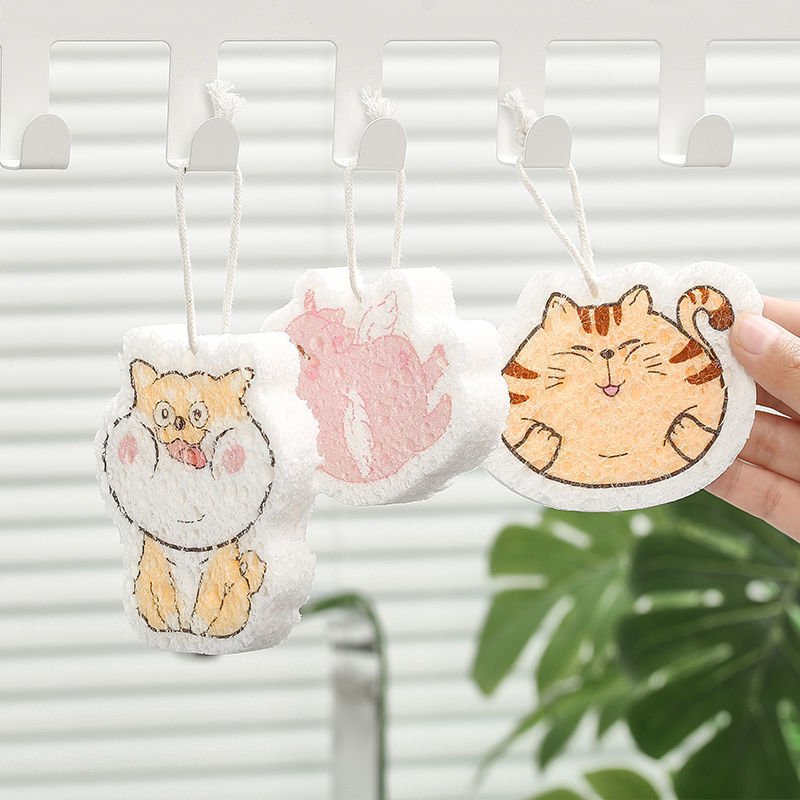 Miếng Bọt Biển Rửa Chén, Mút Xốp Rửa Bát Hoạt Hình Dễ Thương