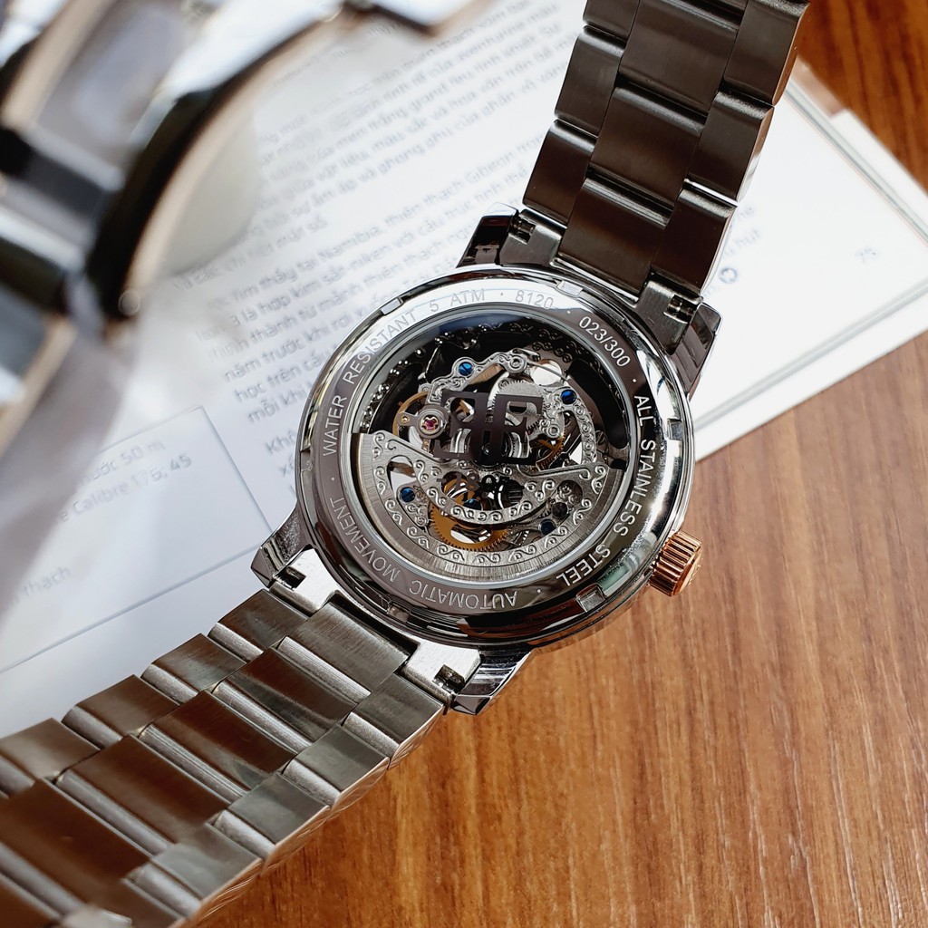 Đồng hồ nam chính hãng Thomas Earnshaw Automatic Limited WHITEHALL Skeleton ES-8120-22 - Máy cơ - Kính cứng