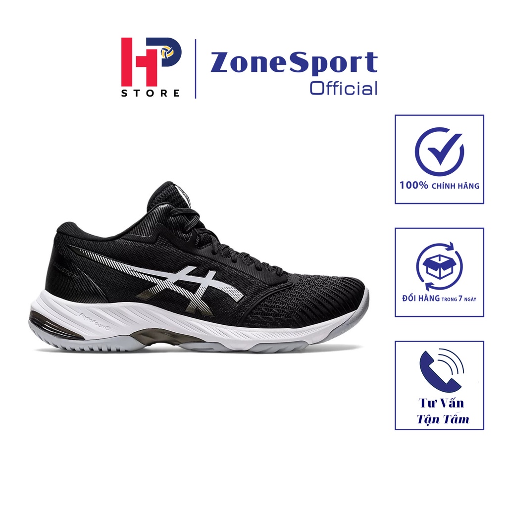 Giày Asics Netburner Ballistic FF MT 3 Đen - Giày Bóng Chuyền, Bóng Rổ, Tennis cổ cao ôm chân, bật nhảy êm, giảm chấn