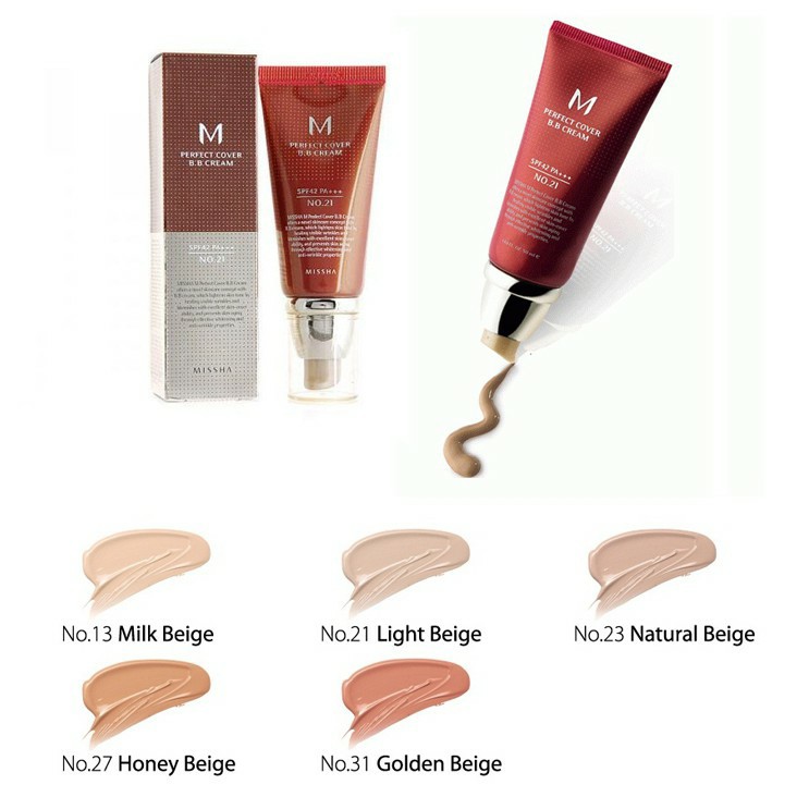 [Mã COSDEP -8% ĐH250k]Gói Sample kem nền BB Cream Perfect Cover Missha No23 2ml