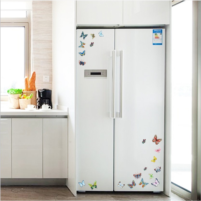 Decal trang trí tường - Bươm Bướm nhí sắc màu 02