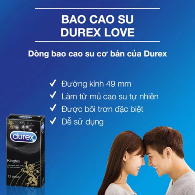 12 CHIẾC Bao Cao Su DUREX Kingtex
