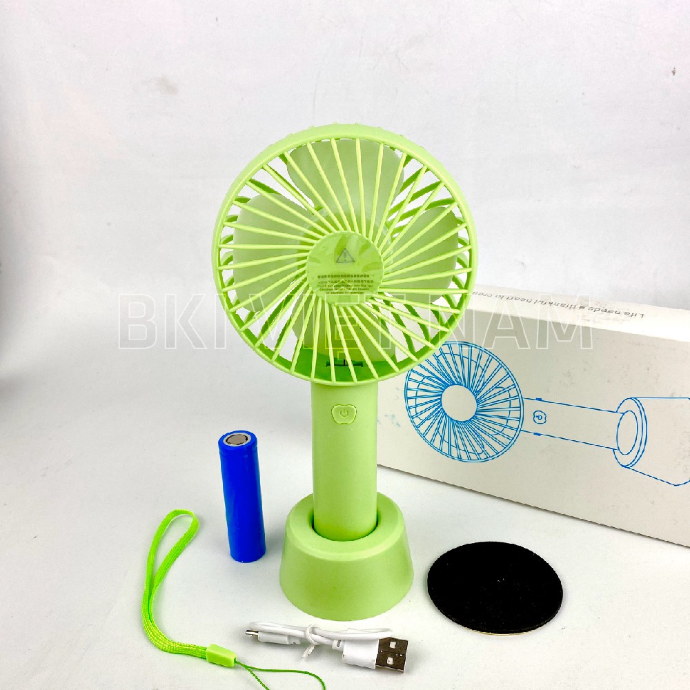 Quạt Cầm Tay Mini Pin Sạc 4 Cánh 3 Tốc Độ Gió Có Đế Để Bàn - Quạt Để Bàn Pin Sạc USB - QCT | BigBuy360 - bigbuy360.vn