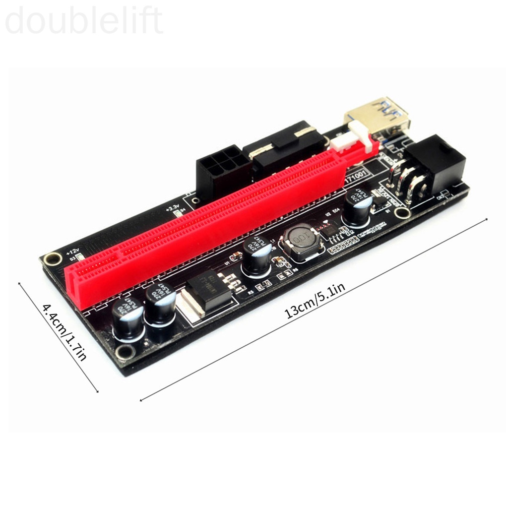 PCI-E Riser Board 1X to 16X GPU Extender Riser Card PCI-E USB 3.0 GPU Adapter with 6pin Interface doublelift store