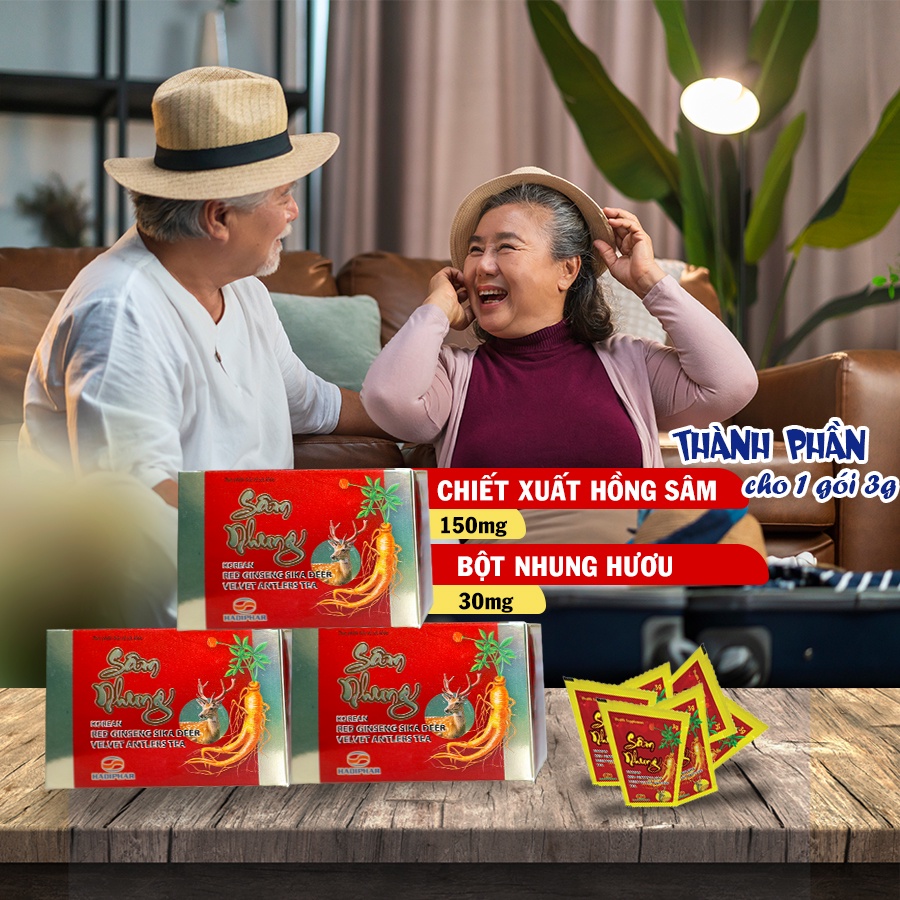 Trà Hồng Sâm dạng hộp bồi bổ cơ thể, tăng cường sức khỏe, phù hợp với người già, mới ốm dậy (10 gói)