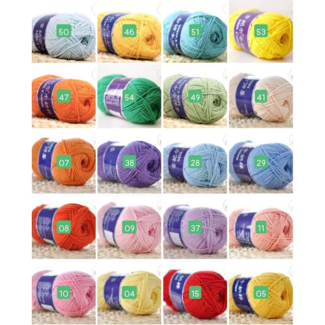 [100gram-Milk Cotton Xuefeier/ 5 sợi] - Len móc sợi MILK COTTON - Móc Thú - Móc Áo Khăn Choàng