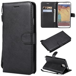 Ốp lưng điện thoại bằng da màu trơn dành cho Samsung Galaxy Note 3 4 8 9