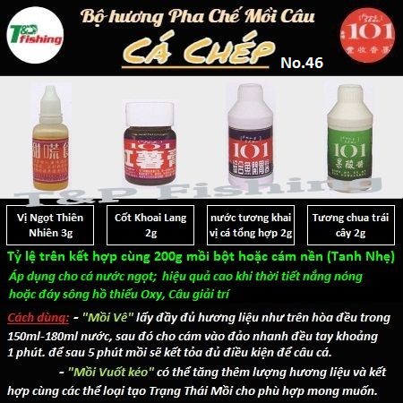 Bộ hương pha chế mồi câu cá Chép 101 Đài Loan