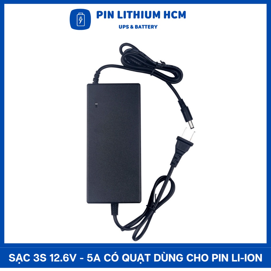 Sạc 3S 12.6V - 5A có quạt dùng cho Pin Li-ion , Có Đèn Báo Khi Đầy Pin