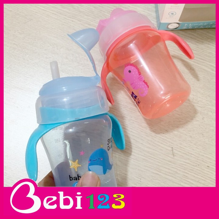 Bình Tập Uống Babuu Baby Đầu Mềm 240ml Có Tay Cầm Cho Bé