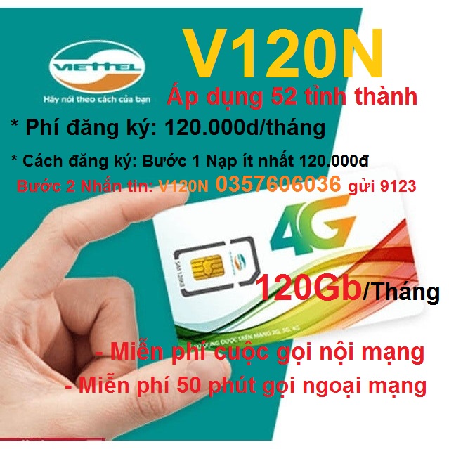 Sim đẹp Viettel Gói cước V90 - V120 Ngày Tháng Năm Sinh 198x, 199x, 200x Gói Cước V90, V120, F70, F90 đồng giá 500.000 v