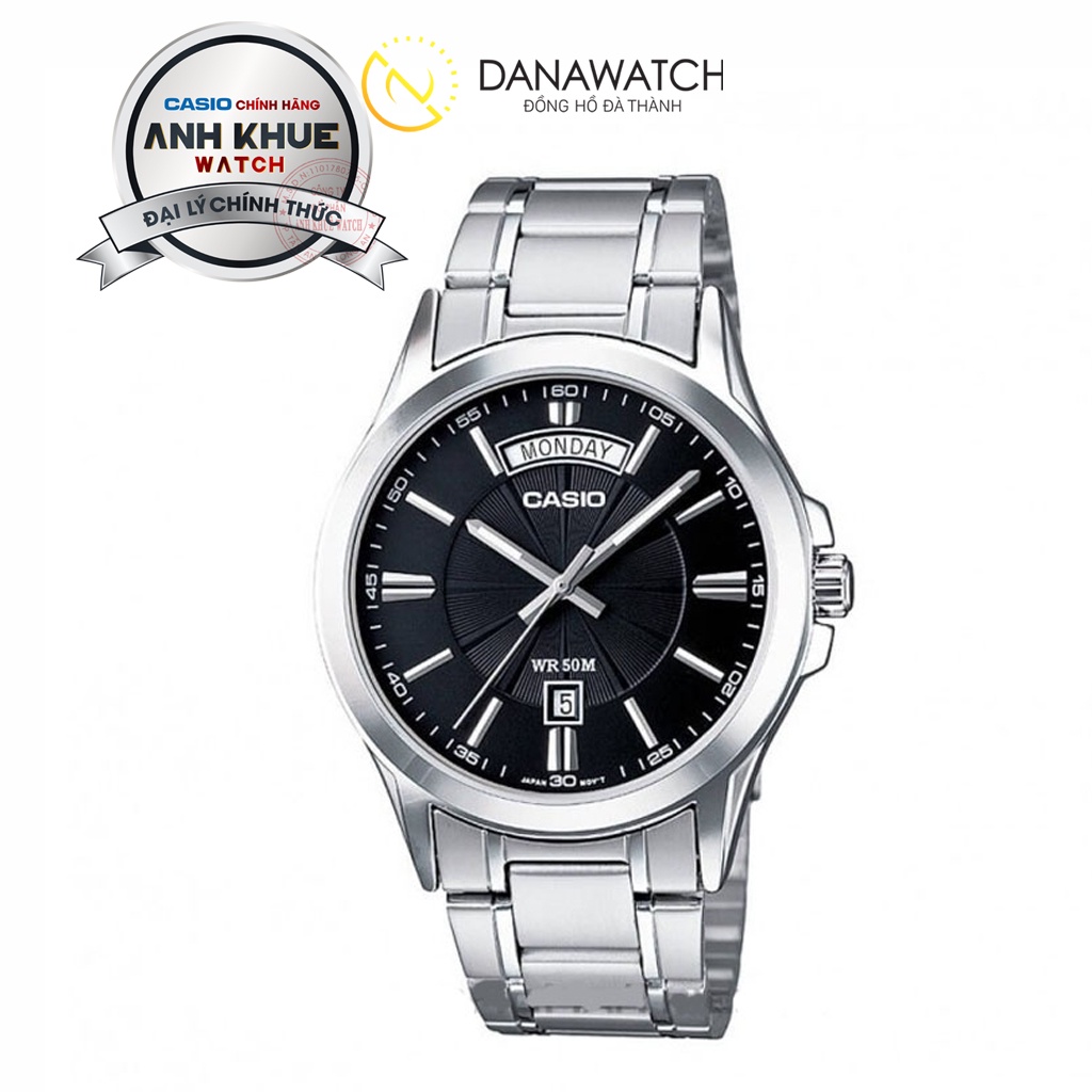 Đồng Hồ Nam Casio Chính hãng MTP-1381D-1AVDF Dây Kim Loại 40mm