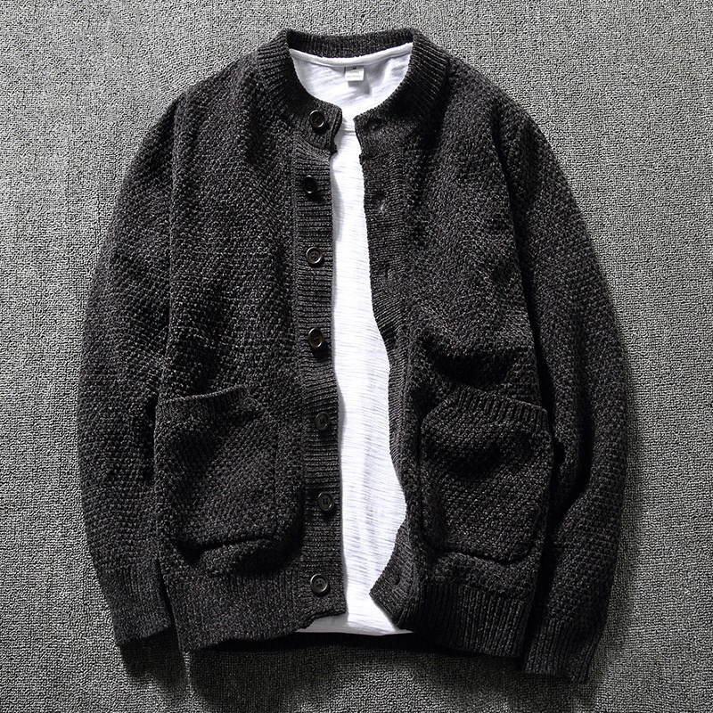 Áo Khoác Cardigan Cổ Tròn Dáng Ôm Thời Trang Thu Đông Phong Cách Hàn Quốc Mới Cho Nam