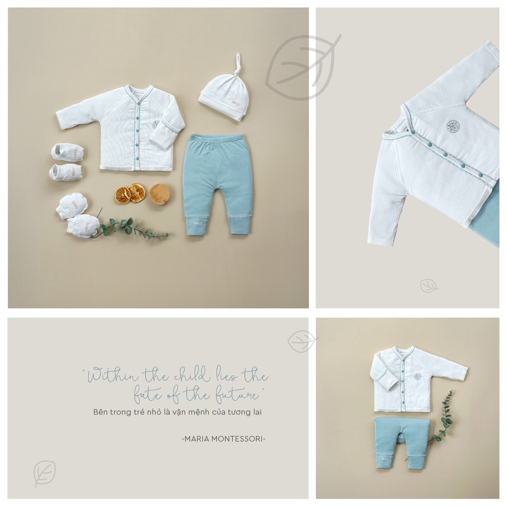 Hrnee Bộ sơ sinh modal Ropline cho bé 0-6M 2022