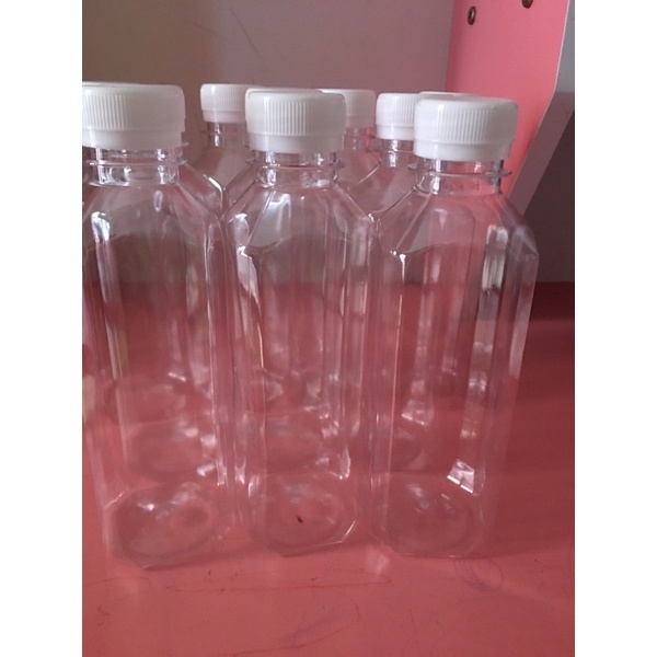 Chai Nhựa Vuông 330ml Nắp Trắng - Chai nhựa đựng trà sữa