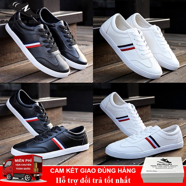 Giày nam trắng - giày thể thao nam 2 màu trắng đen Fullbox