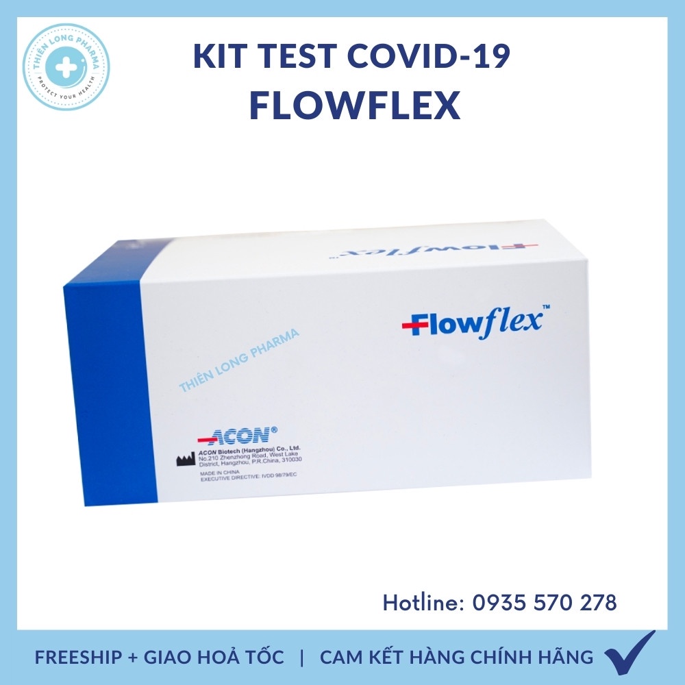 Que test nhanh Covid-19 Flowflex Antigen Rapid, Kit test nhanh kháng khuyên tại nhà Chính Hãng Công Nghệ Mỹ