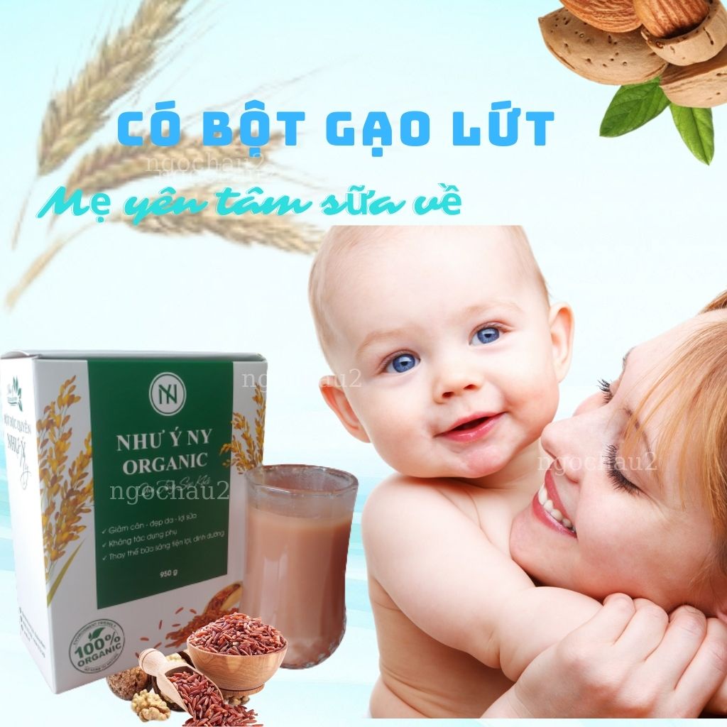 Bột Gạo Lứt Như Ý Oganic Giảm Cân, Lợi Sữa, Sáng Da Đẹp Dáng Tốt Cho Sức Khỏe 800gr