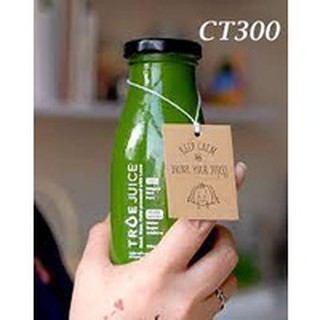 Bộ 6 chai thủy tinh 300ml đựng sữa hạt, thức uống siêu đẹp