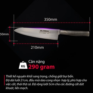 Dao bếp Nhật cao cấp Global GF33 Chef - Dao thái thịt cá (210mm)