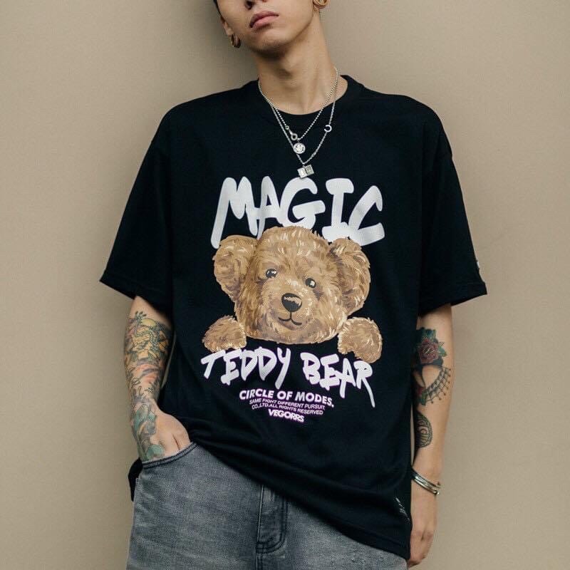 Áo Phông Áo Thun Gấu Nam Nữ Tay Lỡ Oversize(45-70kg)  100% Cotton Co Dãn 4 Chiều ⚡15 Mẫu⚡ Siêu Chất | BigBuy360 - bigbuy360.vn