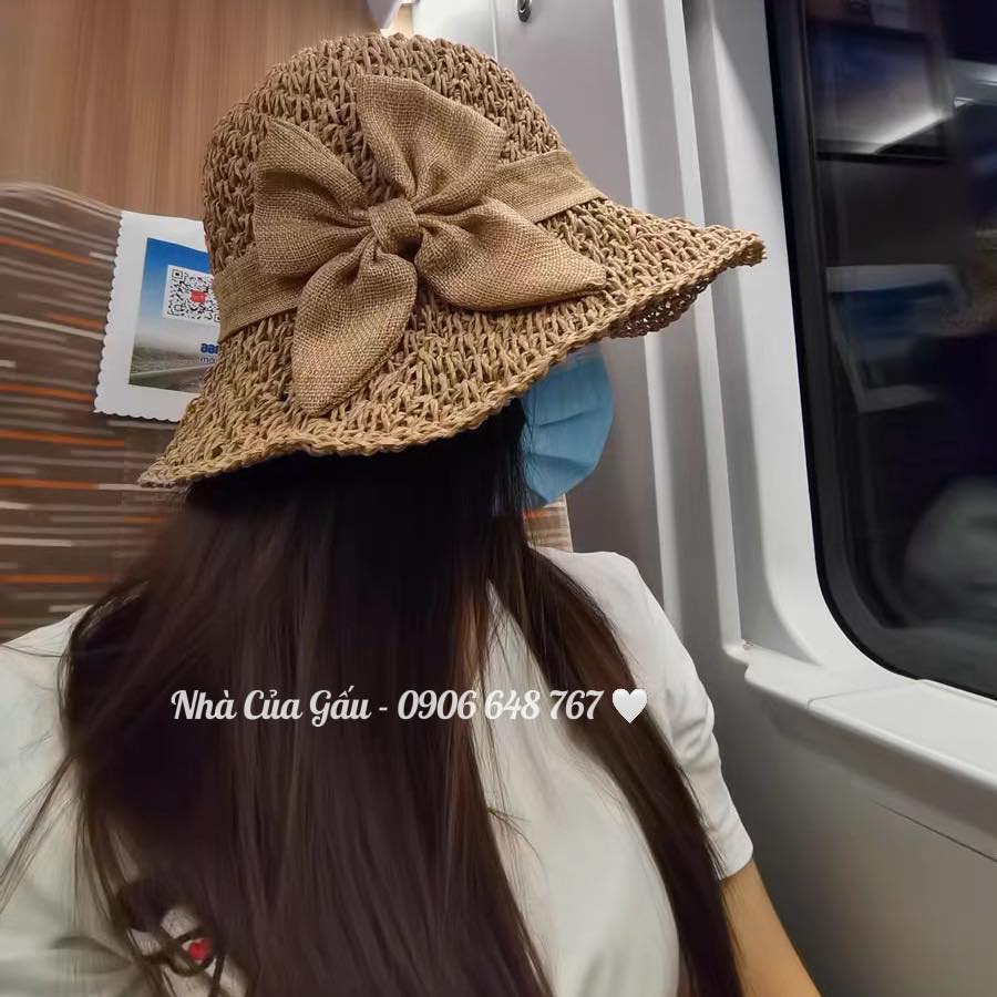 Nón cói nơ mới siêu xinh đi chơi, đi du lịch