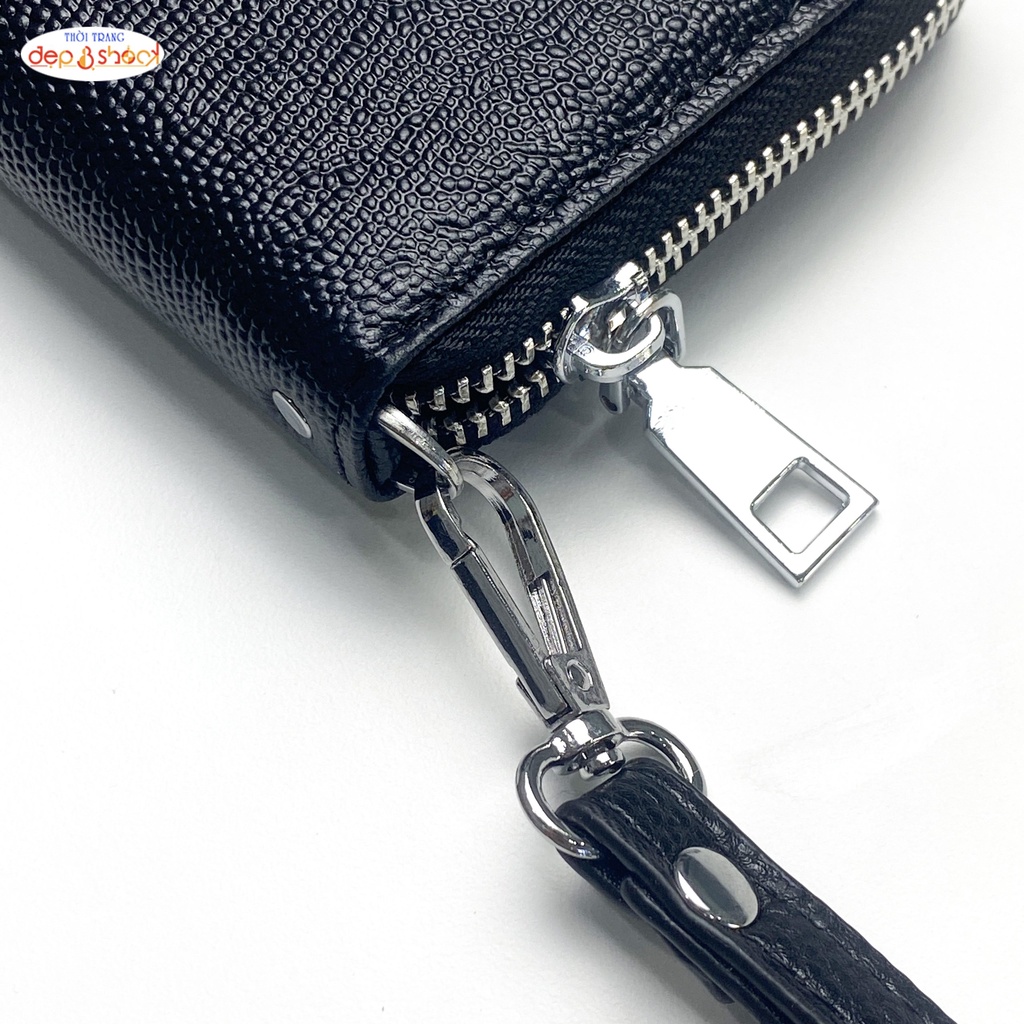 Ví Cầm Tay Da Bò Thật Dập Vân Cá Sấu Clutch Nam,nữ Cao CấpDepvashock BH 3 năm