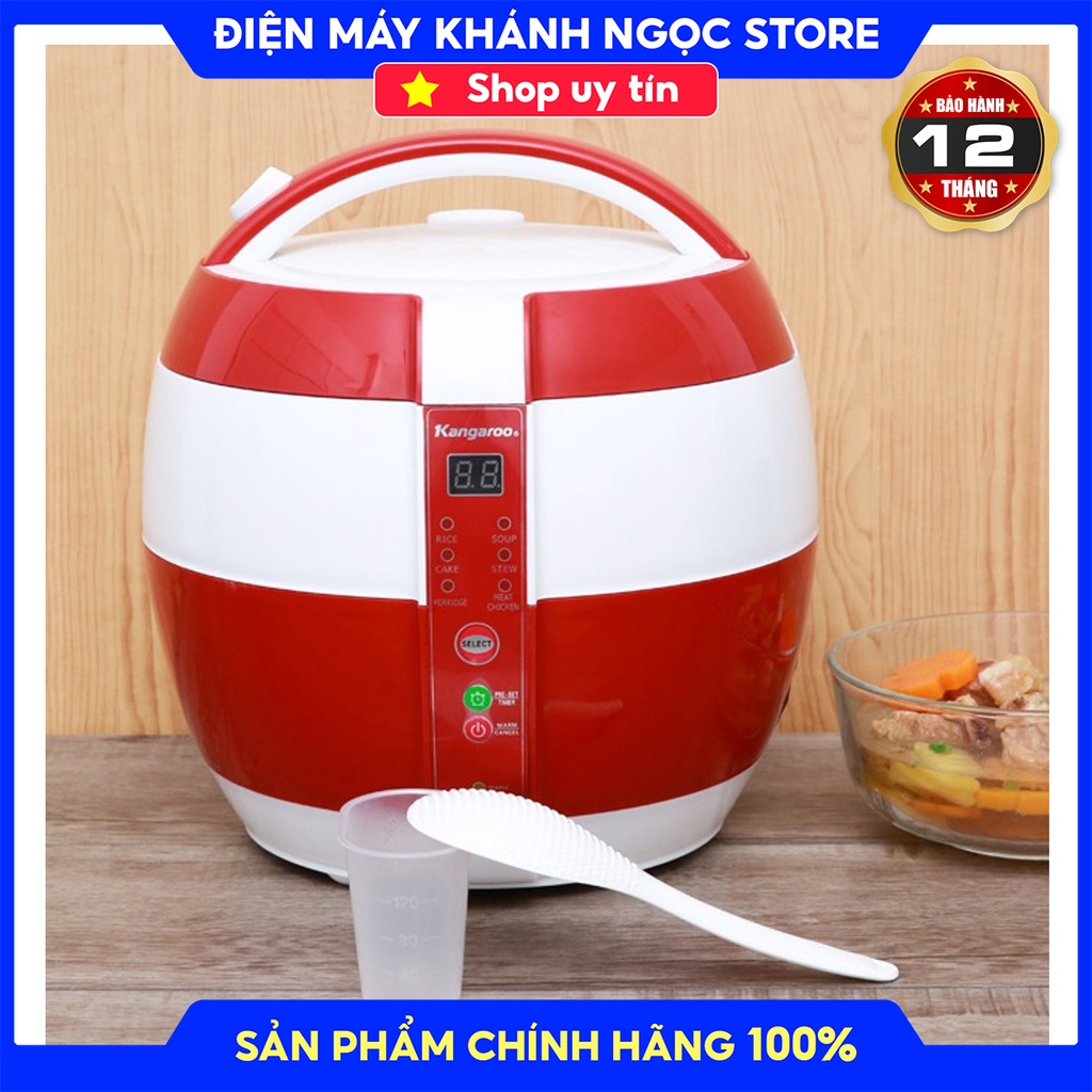 Nồi cơm điện nắp gài Kangaroo 1.8 lít KG835-hàng chính hãng trưng bày.Công nghệ ủ ấm 3D giữ cơm ấm trong 24 tiếng