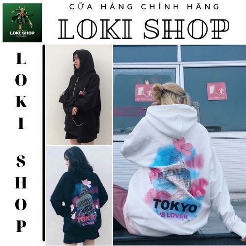 Áo khoác hoodie Chống Nắng Cho Nam Nữ Và Cặp Đôi LOKI SHOP  Có 3 Màu Chất Nỉ Unisex Tokyo Form rộng Ulzzang