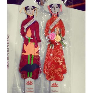 1 Kẹp sách ( bookmark , đánh dấu ) cô gái áo dài