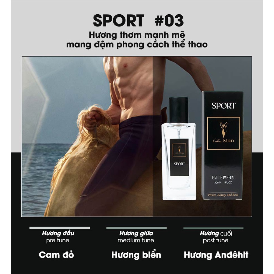 Bộ 3 Chai Nước Hoa Nam Color Man 30ml