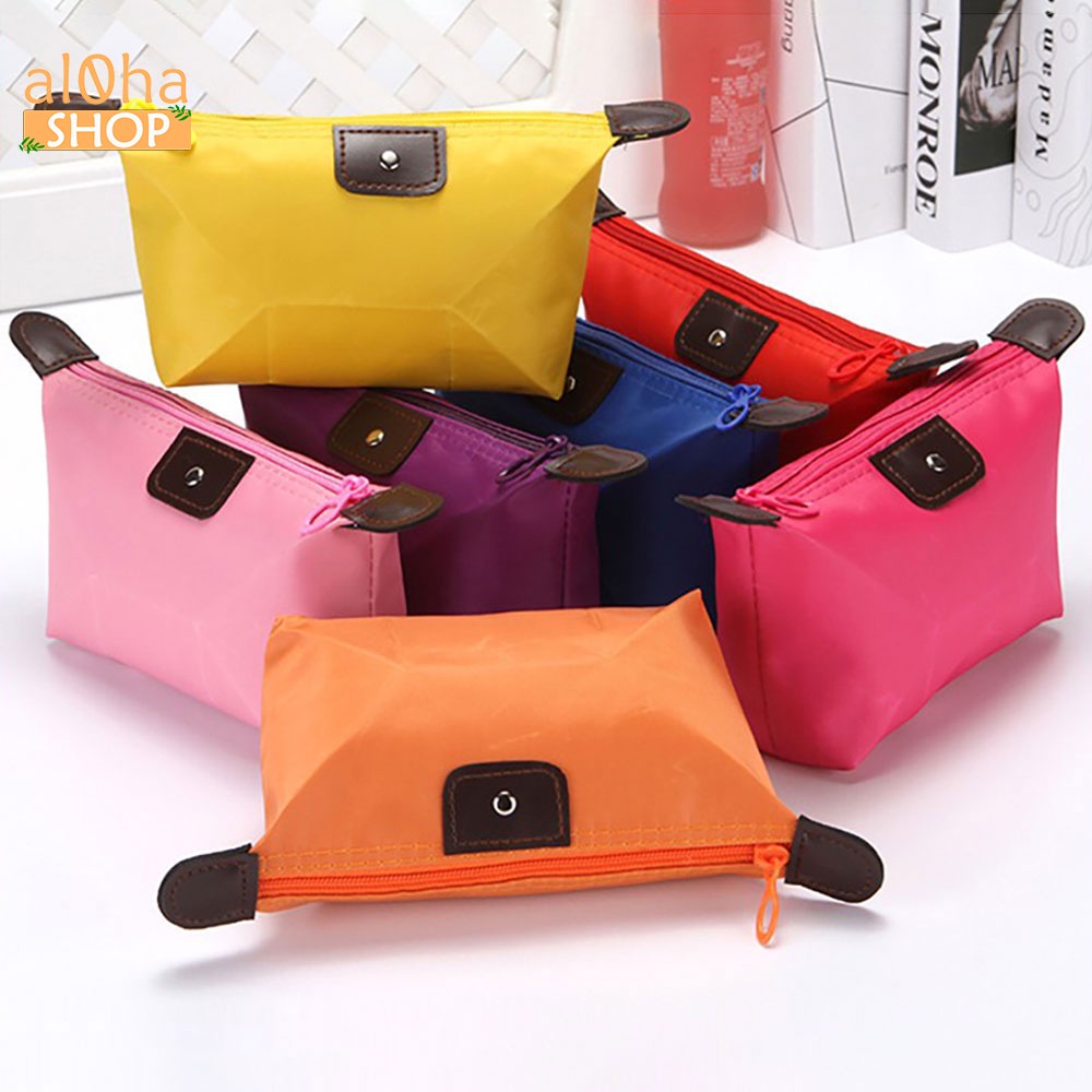 Túi đựng đồ dùng cá nhân, mỹ phẩm trang điểm T006 trơn chống thấm, nhỏ gọn, tiện lợi - al0ha Shop
