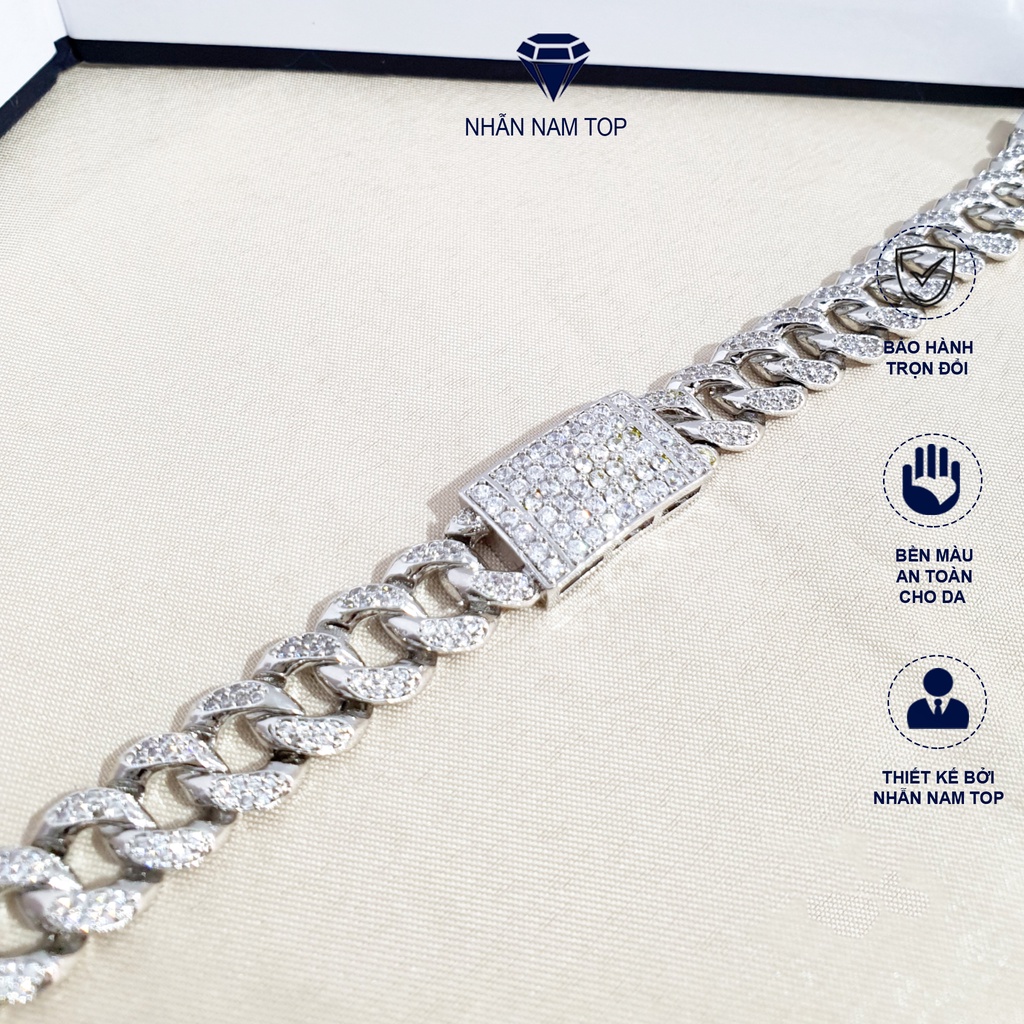Vòng Tay Nam Mạ Vàng 18k - L11 - Lắc Tay Cuban không đen không phai màu
