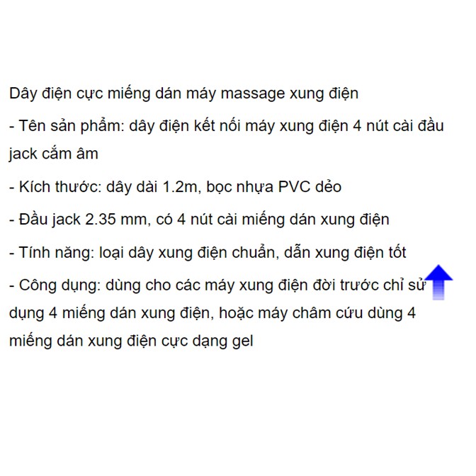 Dây điện xung 4 nút cài dùng cho máy massage xung điện vật lý trị liệu binhduongshop
