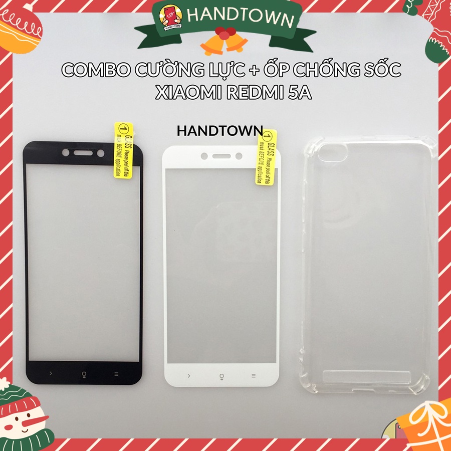 COMBO SỐC: Xiaomi Redmi 5A Ốp lưng silicon chống sốc + kính cường lực trong suốt full màn