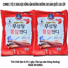 [ hàng có sẵn tại shop ] KẸO HỒNG SÂM KHÔNG ĐƯỜNG 365 HÀN QUỐC(500g) RẤT TỐT CHO SỨC KHỎE