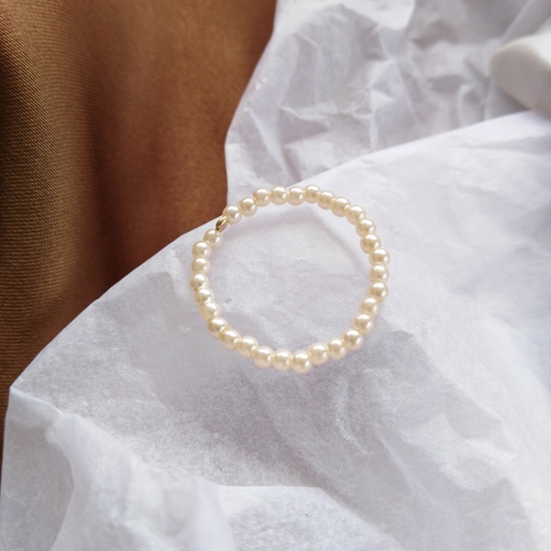 Nhẫn đính ngọc trai đường kính trong 1.9cm thời trang cổ điển cho nữ