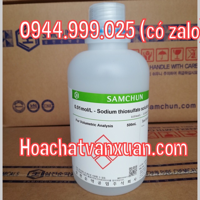 Dung dịch chuẩn Na2S2O3 0.01mol/L Sodium thiosulfate solution N/100 Samchun Hàn Quốc chai 500ml Na2S2O3 0.01N