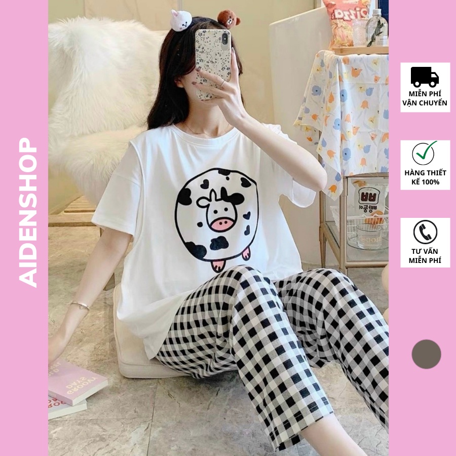 Bộ đồ bầu dễ thương sau sinh Aidenshop đồ bộ sau sinh mặc nhà