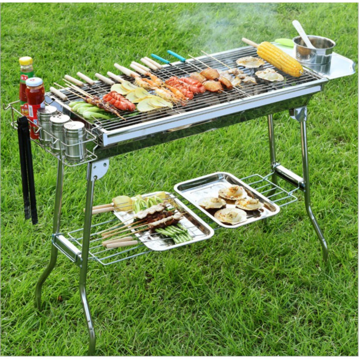 Lò nướng than Inox BBQ ngoài trời cao cấp