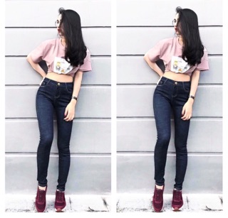 QUẦN JEAN MUỐI TIÊU CO DÃN MẠNH BIGSIZE LƯNG CAO 3710 Molijean