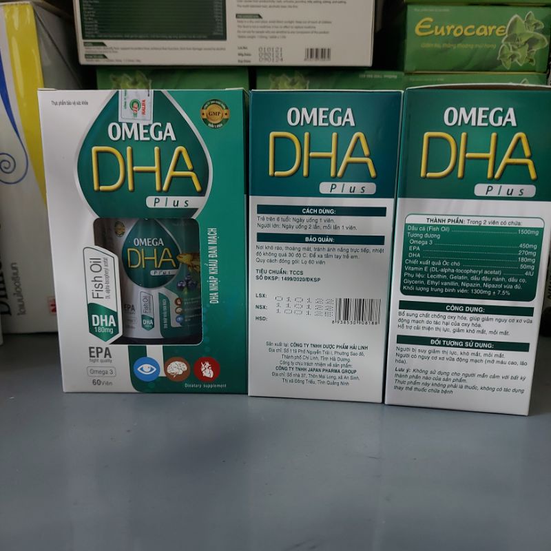 0Viên uống sáng mắt Omega 3 6 9 - OMEGA DHA PLUS - giúp bổ mắt hộp 60v